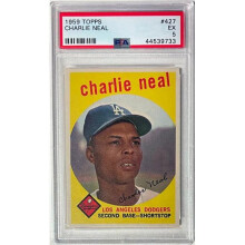 RDB Holdings & Consulting CTBL-041167 No.427 Charlie Neal 1959 Topps MLB Card - PSA Graded 5 EX - Los Angeles Dodgers