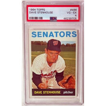 RDB Holdings & Consulting CTBL-041173 No.498 Dave Stenhouse 1964 Topps MLB Card - PSA Graded 4 VG-EX - Washington Senators