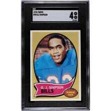 RDB Holdings & Consulting CTBL-041095 No.90 OJ-O.J. Simpson 1970 NFL Topps Rookie Card - SGC Graded 4 VG-EX - Buffalo Bills-HOF
