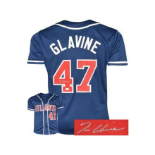 RDB Holdings & Consulting CTBL-041247 Tom Glavine Signed Atlanta Navy Custom Stitched Baseball MLB Jersey - JSA Witnessed - Extra Large
