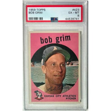 RDB Holdings & Consulting CTBL-041166 No.423 Bob Grim 1959 Topps MLB Card - PSA Graded 6 EX-MT - Kansas City Athletics