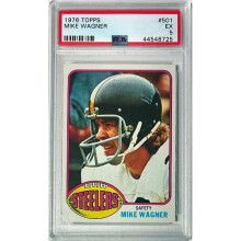 RDB Holdings & Consulting CTBL-041251 No.501 Mike Wagner 1976 NFL Topps Card - PSA Graded 5 EX - Pittsburgh Steelers