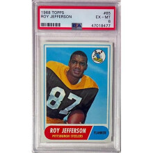 RDB Holdings & Consulting CTBL-041141 No.85 Roy Jefferson 1968 NFL Topps Card - PSA Graded 6 EX-MT - Pittsburgh Steelers