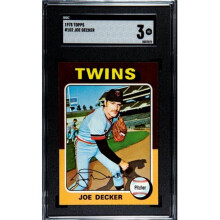 RDB Holdings & Consulting CTBL-041219 No.102 Joe Decker 1975 Topps MLB Card - SGC Graded 3 VG - Minnesota Twins