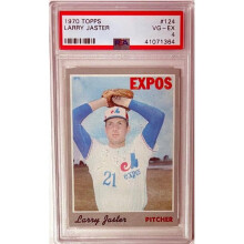 RDB Holdings & Consulting CTBL-041229 No.124 Larry Jaster 1970 Topps MLB Card - PSA Graded 4 VG-EX - Montreal Expos
