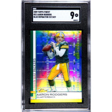 RDB Holdings & Consulting CTBL-041316 No.22- 237-429 Aaron Rodgers 2009 Topps Finest Blue NFL Refractor Card - SGC Graded 9 Mint - Green Bay Packers