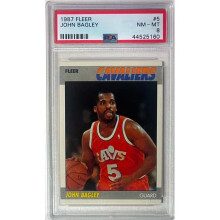 RDB Holdings & Consulting CTBL-041243 No.5 John Bagley 1987-1988 NBA Fleer Card - PSA Graded 8 NM-MT - Cleveland Cavaliers