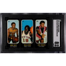 RDB Holdings & Consulting CTBL-040998 No.31-32-33 Jerry West Willis Reed-Chet Walker 1971-1972 Topps NBA Sticker Card - SGC Graded 8 NM-MT