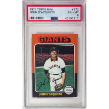 RDB Holdings & Consulting CTBL-041232 No.372 John DAcquisto 1975 Topps Mini MLB Card - PSA Graded 6 EX-MT - San Francisco Giants