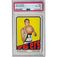 RDB Holdings & Consulting CTBL-041160 No.41 John Block 1972-1973 NBA Topps Card - PSA Graded 6 EX-MT - Philadelphia 76Ers