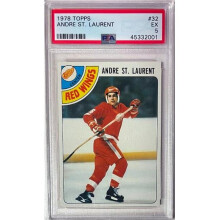 RDB Holdings & Consulting CTBL-041144 No.32 Andre St. Laurent 1978-1979 NHL Topps Card - PSA Graded 5 EX - Detroit Red Wings