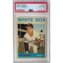 RDB Holdings & Consulting CTBL-041136 No.215 Ray Herbert 1964 Topps MLB Card - PSA Graded 6 EX-MT - Chicago White Sox