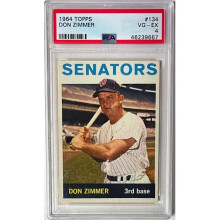 RDB Holdings & Consulting CTBL-041223 No.134 Don Zimmer 1964 Topps MLB Card - PSA Graded 4 VG-EX - Washington Senators