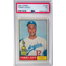 RDB Holdings & Consulting CTBL-041125 No.168 Tommy Davis 1961 Topps MLB Card - PSA Graded 5 EX - Los Angeles Dodgers
