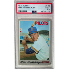 RDB Holdings & Consulting CTBL-041150 No.596 Mike Hershberger 1970 Topps MLB Card - PSA Graded 3.5 VG Plus Seattle Pilots