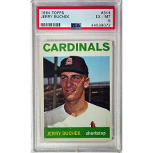 RDB Holdings & Consulting CTBL-041163 No.314 Jerry Buchek 1964 Topps MLB Card - PSA Graded 6 EX-MT - St. Louis Cardinals