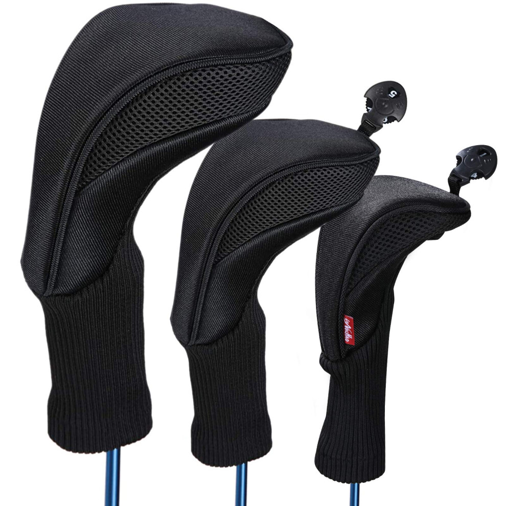 Funda Para Palo De Golf Negra Para Driver Y Fairway, 3 Piezas, Fundas Para Palos De Madera-image
