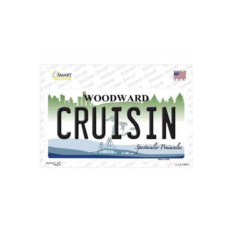 Smart Blonde Lp-11867S-M Cruising Woodward Michigan Novelty Sticker Decal - Medium 731997862493