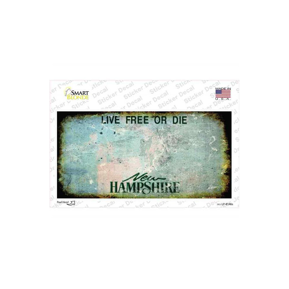 Smart Blonde Lp-8146S-M Hampshire State Rusty Novelty Sticker Decal - Medium 731997962377