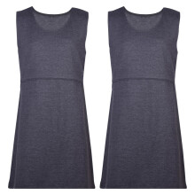 (13-14 Years, Grey) Kids Girls 2 Pack Plain School Uniform Pinafore