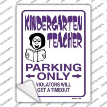 Smart Blonde P-726s-L Kindergarten Teacher Parking Novelty Rectangle Sticker Decal - Large