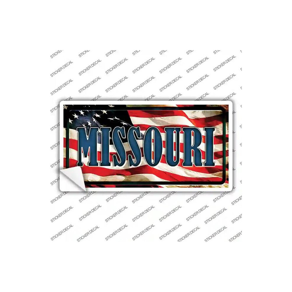 Smart Blonde Lp-3636S-L Missouri On American Flag Novelty Sticker Decal - Large 731997863575