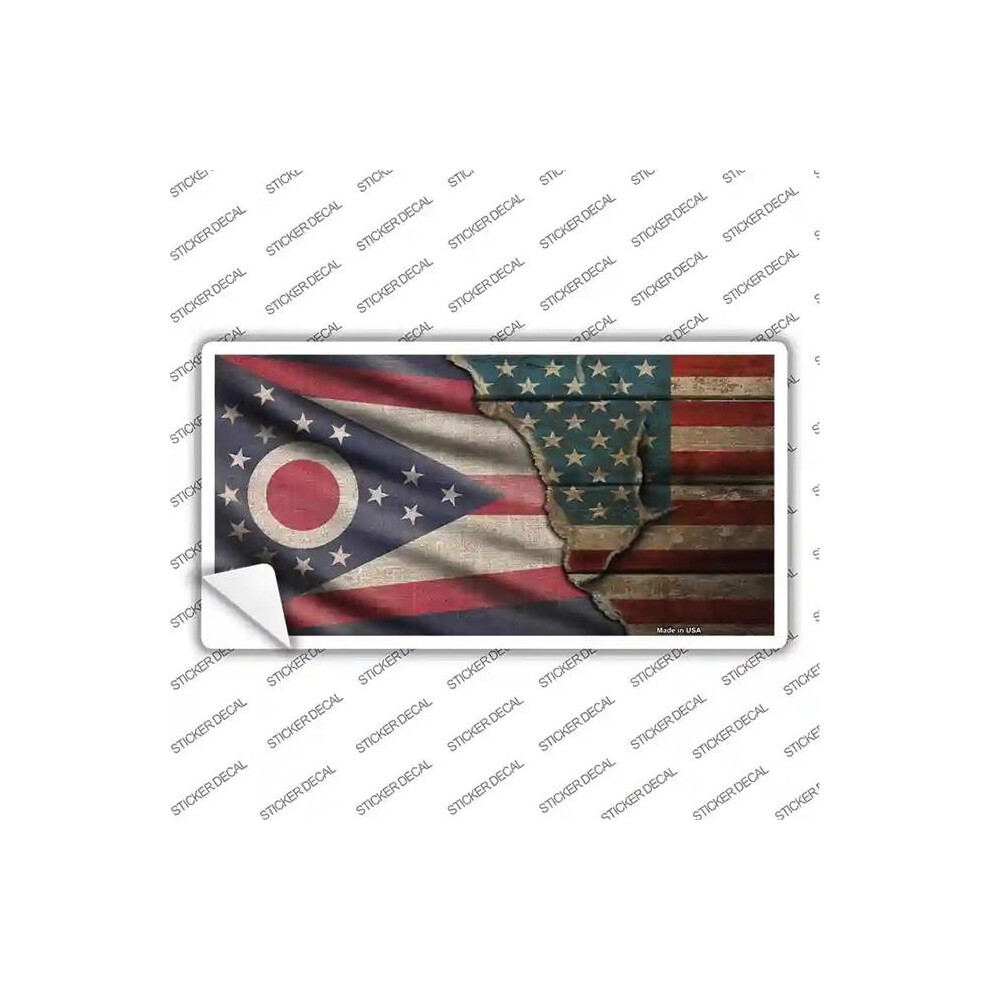 Smart Blonde Lp-12414S-Xl Ohio & American Flag Novelty Sticker Decal - Extra Large 731997863780