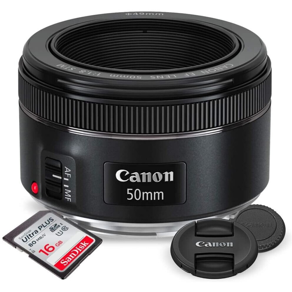Canon EF 50mm f/1.8 STM Lens and Deluxe Bundle
