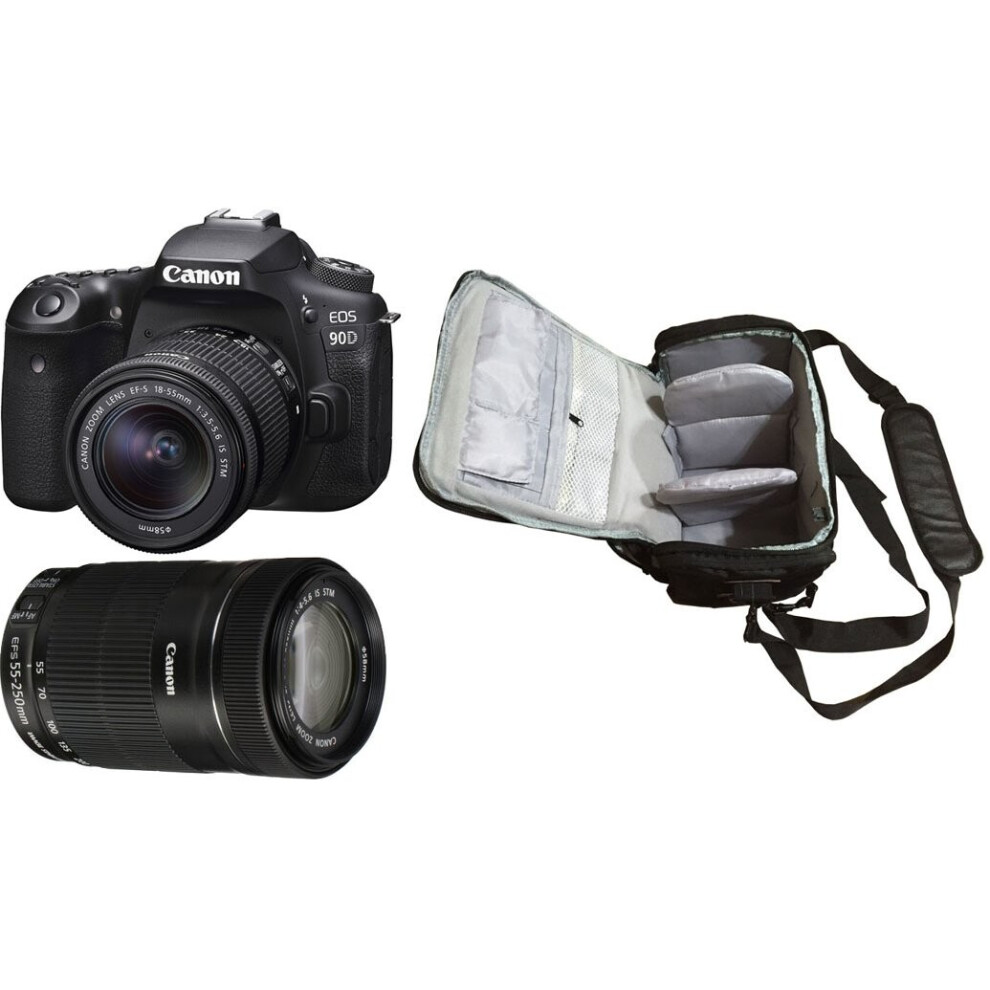 Canon EOS 90D Double Kit (18-55 f/3.5-5.6)(55-250 II) + Kamkorda Bag