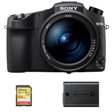 SONY RX10 IV Negra + Tarjeta SD 64GB + Batería NP-FW50