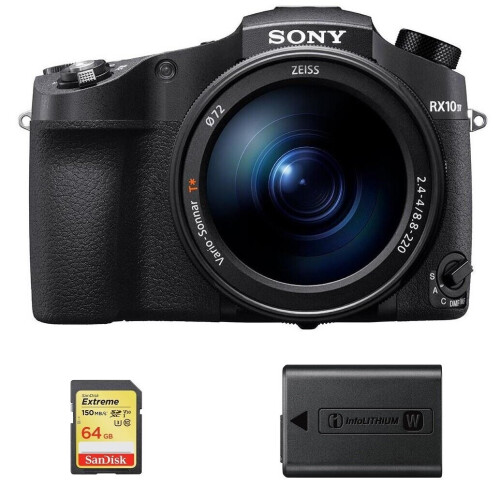 SONY RX10 IV Negra + Tarjeta SD 64GB + Batería NP-FW50