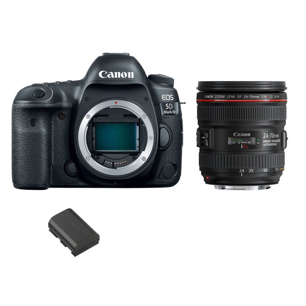 Canon Eos 5D Iv Kit Ef 24-70Mm F4L Is Usm + Lp-E6N Battery