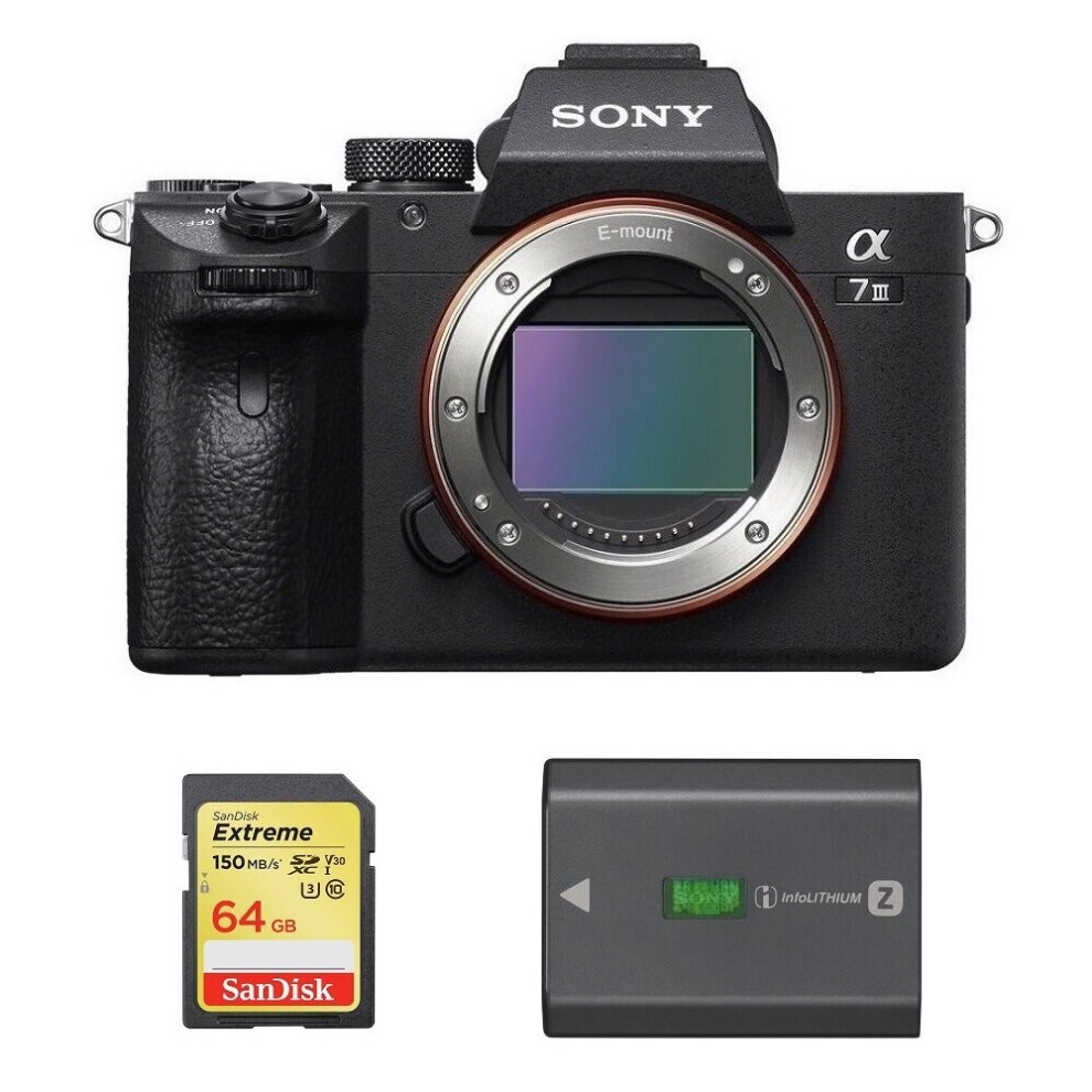 SONY A7 III Body + 64GB SD card + NP-FZ100 Battery