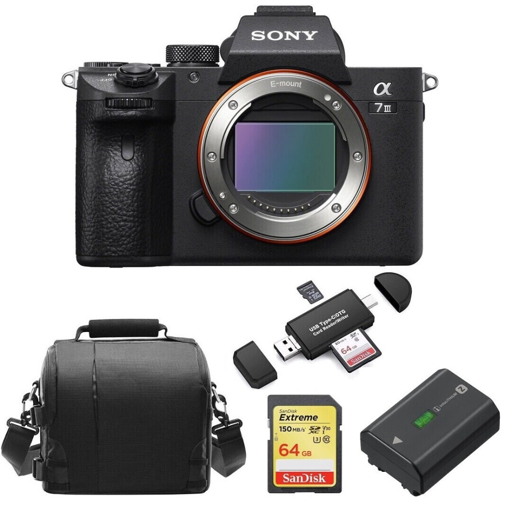 SONY A7 III Body+64GB SD card+Bag+NP-FZ100 Battery+Memory Card Reader