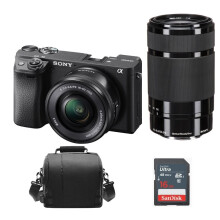 SONY A6400 Body +16-50MM F3.5-5.6+55-210MM F4.5-6.3+Bag+16GB SD card