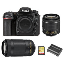 NIKON D7500+AF-P 18-55MM+AF-P70-300MM+SanDisk Extreme 64GB SD karta+ EN-EL15A