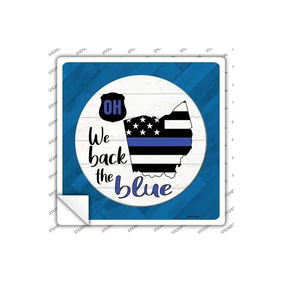 Smart Blonde Sq-1037S-S Ohio Back The Novelty Square Sticker Decal - Small Blue 731997964272