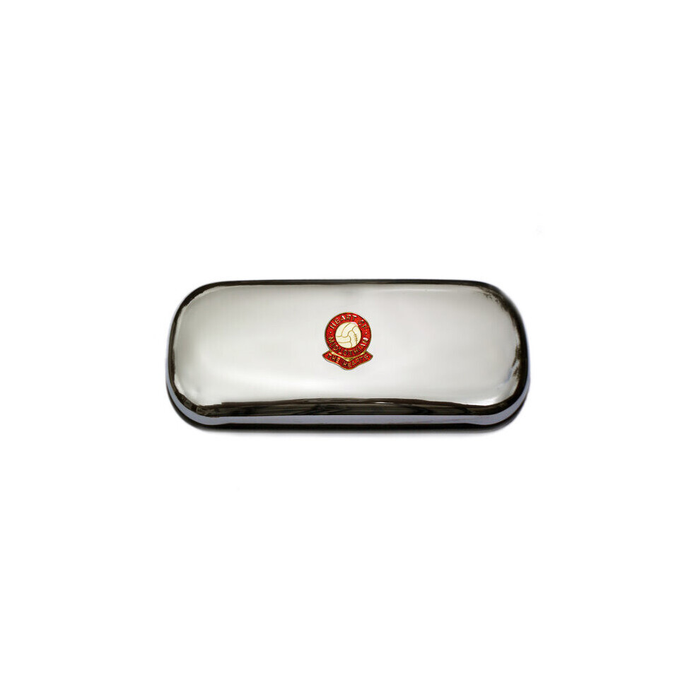 Heart of Midlothian football club polished chrome glasses case