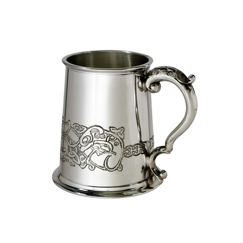 Celtic dragon one pint pewter tankard