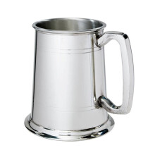 Double lined one pint pewter tankard
