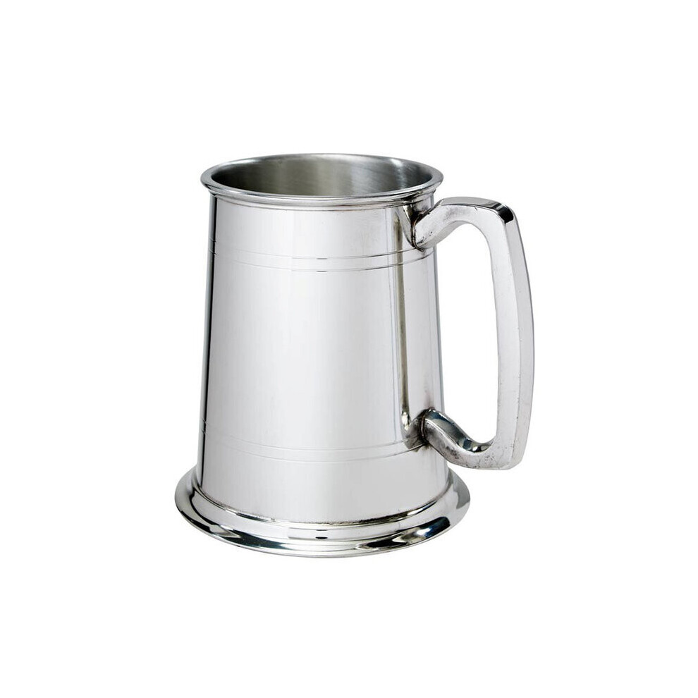 Double lined one pint pewter tankard