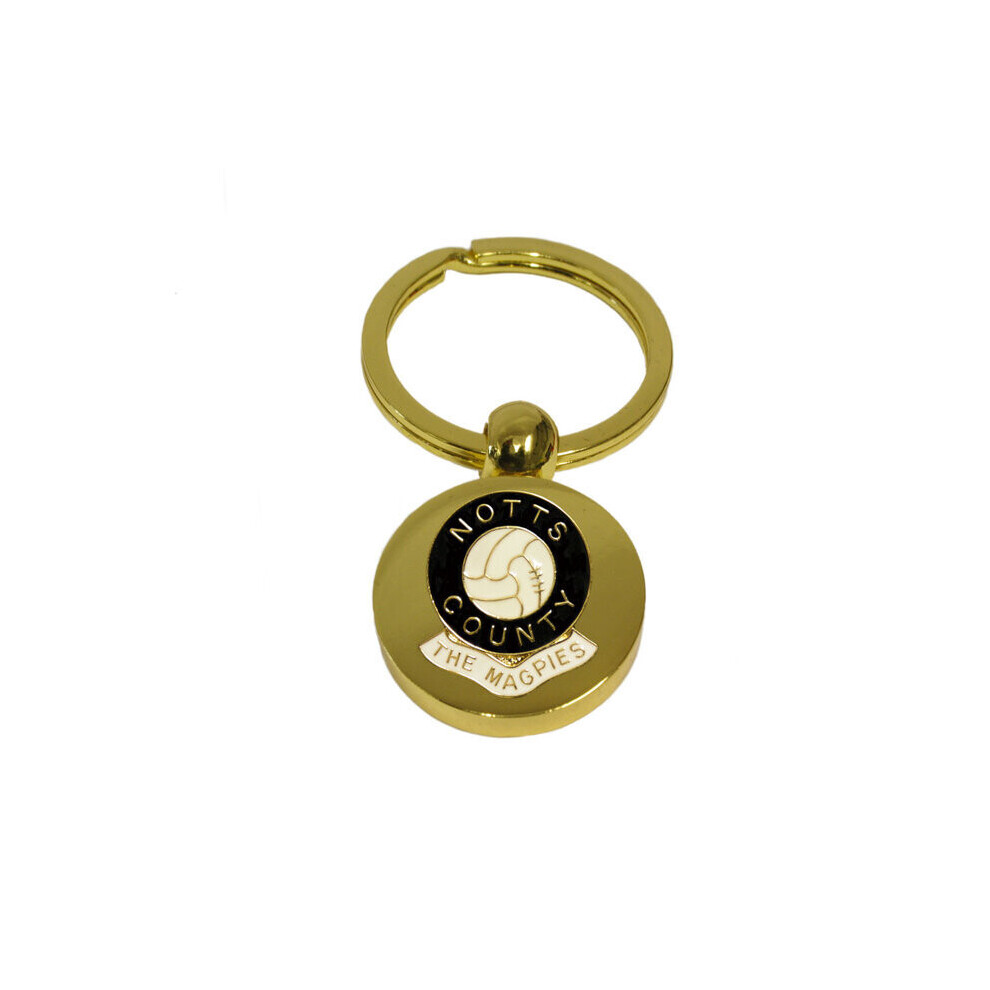 Notts County football club gold disc keyring