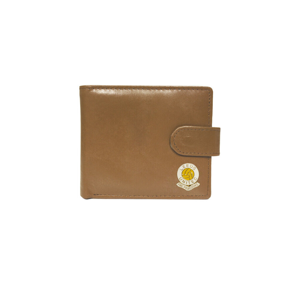 Leeds United football club beige leather wallet