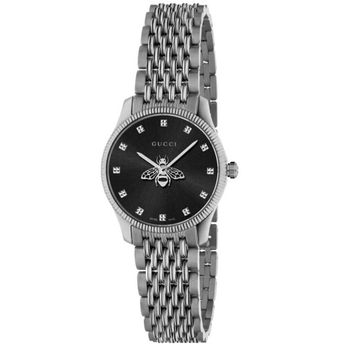 GUCCI Gucci YA1265020 G-Timeless μαύρο καντράν με μέλισσα γυναικείο ρολόι