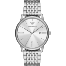 Emporio Armani AR11599 minimalistisk klokke for menn med tre visere og dato