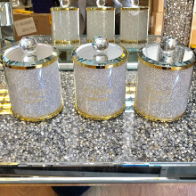 Crushed Diamond Tee Kaffee Zucker KANISTERS Gläser Lagerung Gold Kristall