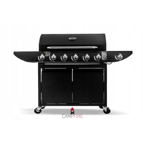 6+1 Gas Burner Grill BBQ Barbecue Side Burner Storage Garden
