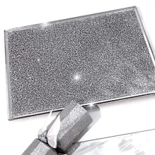 Crushed Diamond Silber Kristall Schneidebrett Glas Arbeitsplatte Platzset
