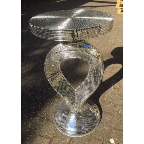 MOSAIC Silver Mirrored Side Table Modern Plant Stands Bed Pearl Sparkle Romany