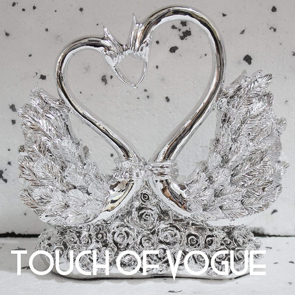 Silver Swan figurine shelf sitter Ornament Romany